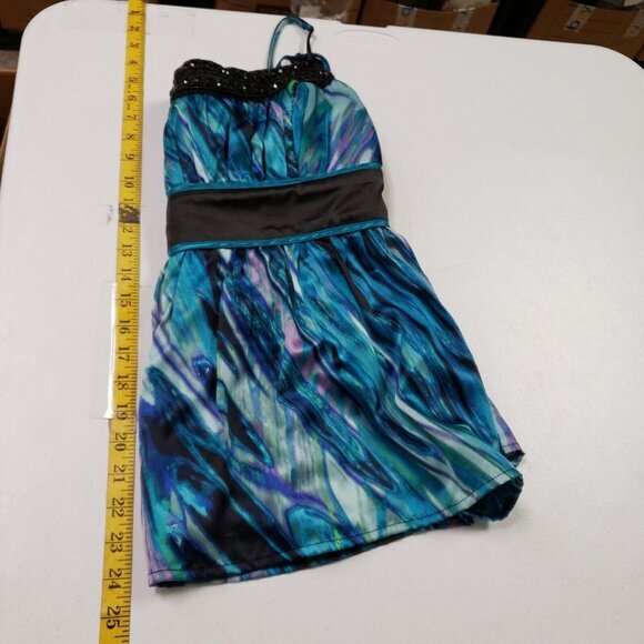 Vintage Love Tease Womens Satin Babydoll‎ Tank Top Size S Blue Beaded Artsy Y2K - Picture 7 of 9